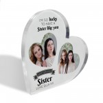 Gifts for SISTER Birthday Personalised Acrylic Heart Plaque