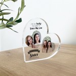 Gifts for SISTER Birthday Personalised Acrylic Heart Plaque