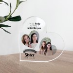 Gifts for SISTER Birthday Personalised Acrylic Heart Plaque