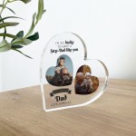 Gifts for Step Dad Birthday Personalised Acrylic Heart Plaque