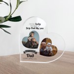 Gifts for Step Dad Birthday Personalised Acrylic Heart Plaque