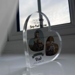 Gifts for Step Dad Birthday Personalised Acrylic Heart Plaque