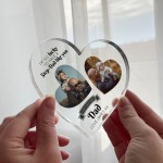 Gifts for Step Dad Birthday Personalised Acrylic Heart Plaque