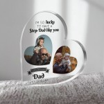 Gifts for Step Dad Birthday Personalised Acrylic Heart Plaque