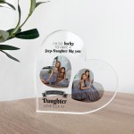 Gifts for Step Daughter Birthday Personalised Acrylic Heart