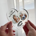 Gifts for Step Mum Birthday Personalised Acrylic Heart Plaque