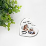 Gifts for Step Mum Birthday Personalised Acrylic Heart Plaque