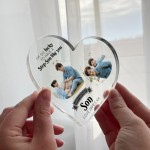 Gifts for Step Son Birthday Personalised Acrylic Heart Plaque