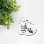 Gifts for Step Son Birthday Personalised Acrylic Heart Plaque