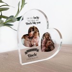 Gifts for Uncle Birthday Personalised Acrylic Heart Plaque