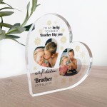 Gift For Brother Christmas Personalised Acrylic Heart Plaque