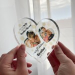 Gift For Brother Christmas Personalised Acrylic Heart Plaque