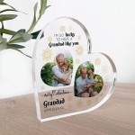 Gift For Grandad Christmas Personalised Acrylic Heart