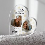 Gift For Mum Christmas Personalised Acrylic Heart Plaque