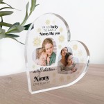 Nanny Gifts For Christmas Personalised Acrylic Heart Plaque 