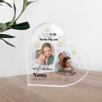 Nanny Gifts For Christmas Personalised Acrylic Heart Plaque 