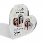 Sister Gifts For Christmas Personalised Acrylic Heart Plaque