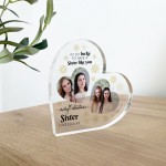 Sister Gifts For Christmas Personalised Acrylic Heart Plaque