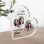 Sister Gifts For Christmas Personalised Acrylic Heart Plaque