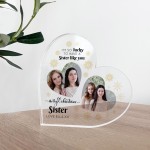 Sister Gifts For Christmas Personalised Acrylic Heart Plaque