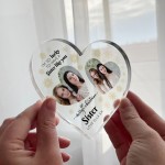 Sister Gifts For Christmas Personalised Acrylic Heart Plaque