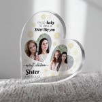 Sister Gifts For Christmas Personalised Acrylic Heart Plaque