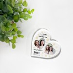 Sister Gifts For Christmas Personalised Acrylic Heart Plaque