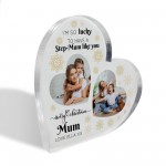 Step Mum Gifts For Christmas Personalised Acrylic Heart Plaque