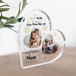 Step Mum Gifts For Christmas Personalised Acrylic Heart Plaque