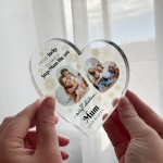 Step Mum Gifts For Christmas Personalised Acrylic Heart Plaque