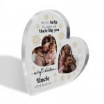 Uncle Gifts For Christmas Personalised Acrylic Heart Plaque