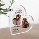 Uncle Gifts For Christmas Personalised Acrylic Heart Plaque