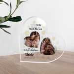 Uncle Gifts For Christmas Personalised Acrylic Heart Plaque