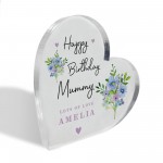 Birthday Gift For Mummy Personalised Acrylic Heart Plaque