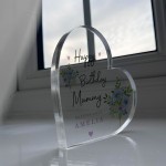 Birthday Gift For Mummy Personalised Acrylic Heart Plaque