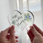 Birthday Gift For Mummy Personalised Acrylic Heart Plaque