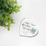 Birthday Gift For Mummy Personalised Acrylic Heart Plaque