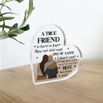 TRUE FRIEND Gift FRIENDSHIP PLAQUE Acrylic Heart Friendship Gift