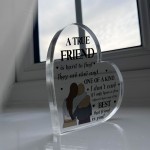 TRUE FRIEND Gift FRIENDSHIP PLAQUE Acrylic Heart Friendship Gift