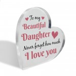 Gifts for Daughter Christmas Birthday Gifts Acrylic Heart Plaque