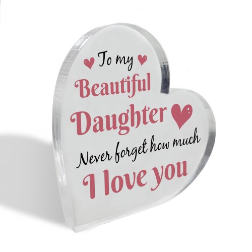 Gifts for Daughter Christmas Birthday Gifts Acrylic Heart Plaque