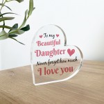 Gifts for Daughter Christmas Birthday Gifts Acrylic Heart Plaque