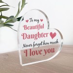 Gifts for Daughter Christmas Birthday Gifts Acrylic Heart Plaque