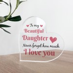 Gifts for Daughter Christmas Birthday Gifts Acrylic Heart Plaque