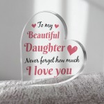 Gifts for Daughter Christmas Birthday Gifts Acrylic Heart Plaque