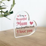 Gifts for Mum Christmas Birthday Gifts Acrylic Heart Plaque Gift