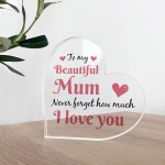 Gifts for Mum Christmas Birthday Gifts Acrylic Heart Plaque Gift