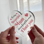 Gifts for Mum Christmas Birthday Gifts Acrylic Heart Plaque Gift