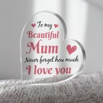 Gifts for Mum Christmas Birthday Gifts Acrylic Heart Plaque Gift