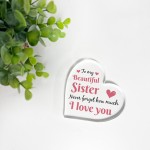 Gifts for Sister Christmas Birthday Gifts Acrylic Heart Plaque